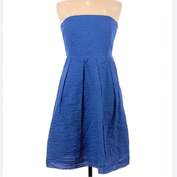 J. Crew | Dresses | J Crew Royal Blue Strapless Fit And Flare Petite Dress  | Poshmark